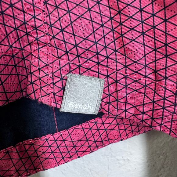 BENCH Jacket Medium BBQ Skiing High Neck Collar Hidden Zip Hood Grid Pattern - Picture 11 of 16